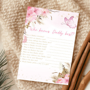 Butterfly Floral Baby Who Knows Daddy Best Game