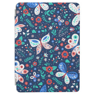 Butterfly Floral Blue iPad Cover 