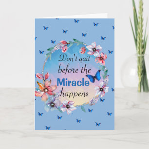 Butterfly floral blue nature inspirational quote  card