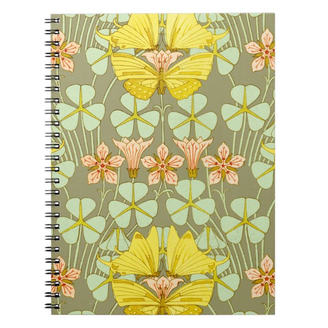 Butterfly Floral Botanical Colorful Notebook (Front)