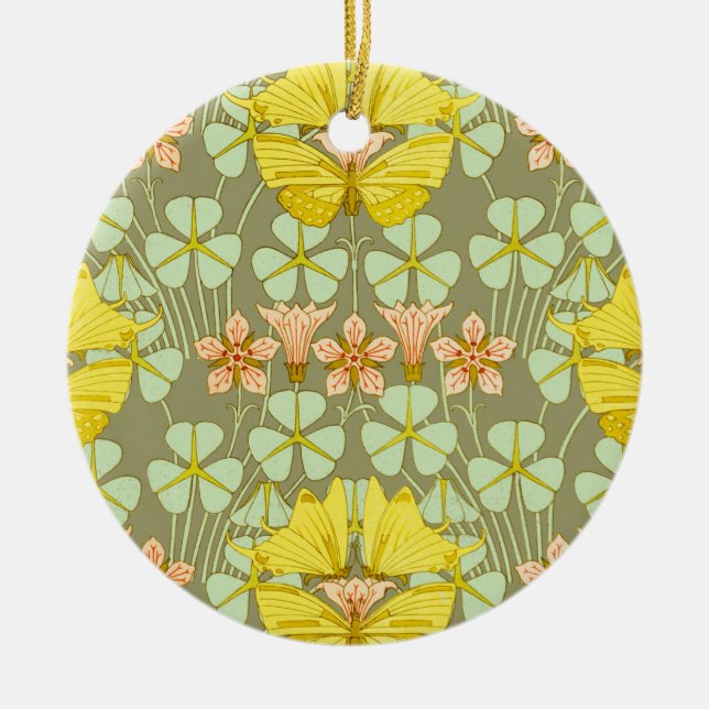 Butterfly Floral Botanical Colourful Ceramic Ornament (Front)