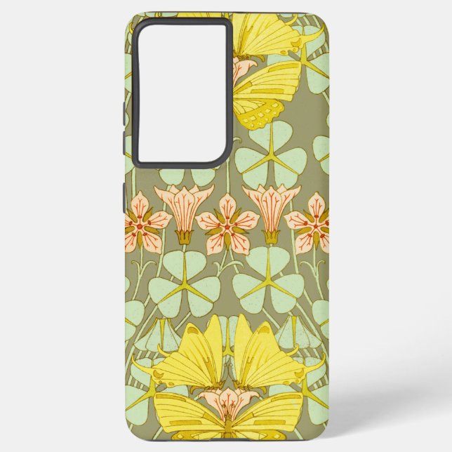 Butterfly Floral Botanical Colourful Samsung Galaxy S21 Ultra Case (Back)