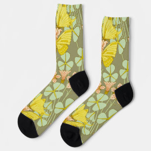 Butterfly Floral Botanical Colourful Socks