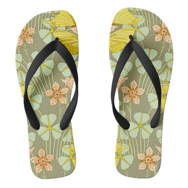 Butterfly Floral Botanical Colourful Thongs (Footbed)