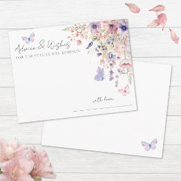 Butterfly Floral Bridal Shower Advice Enclosure Card