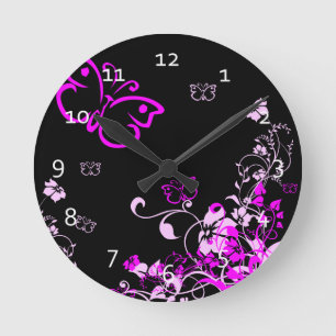 Butterfly Floral Clocks