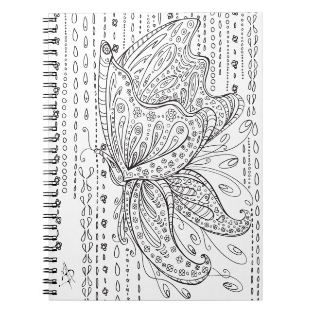Butterfly Floral Colouring Notebook MADART (Front)