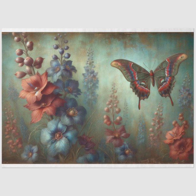 Butterfly Floral Decoupage Tissue Paper (Front)