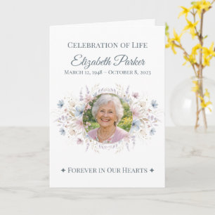 Butterfly Floral Funeral Program Template