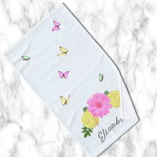 Butterfly Floral Hand Towel