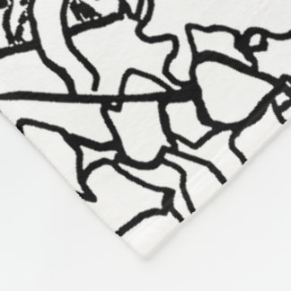 Butterfly Floral in Black and White - Customise Fleece Blanket