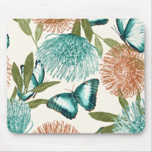 Butterfly Floral Mouse Pad