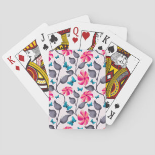 Butterfly floral Pattern Elegant Botanical Playing Cards