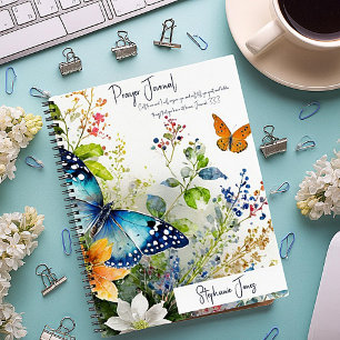 Butterfly floral personalised prayer journal