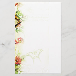 Butterfly floral stationery