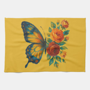 Butterfly Floral Tea Towel