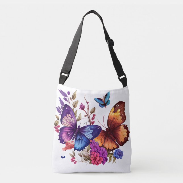 Butterfly & Floral Tote Bag (Front)
