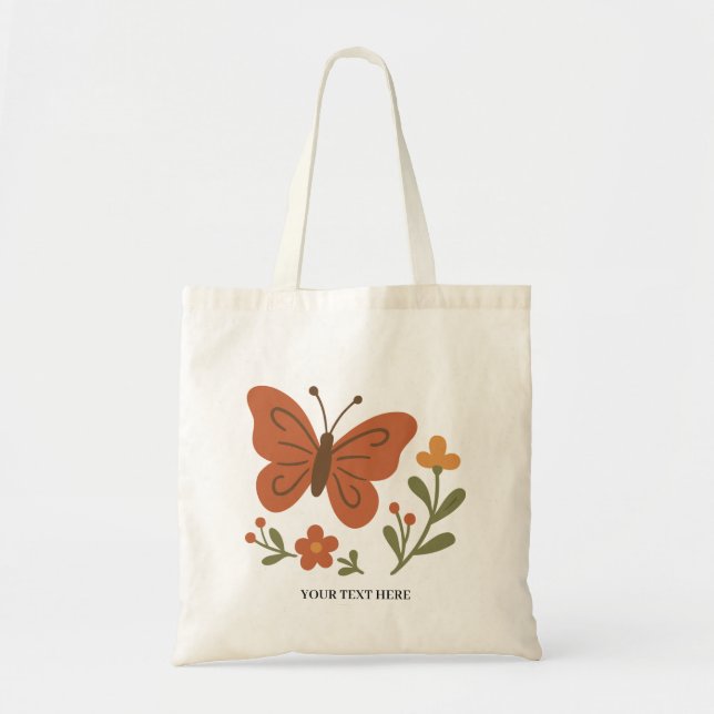 Butterfly Floral Tote Bag (Front)