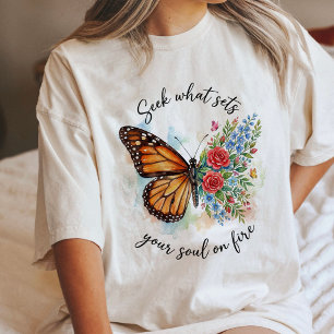 Butterfly Floral Watercolor Inspirational Quote Tri-Blend Shirt