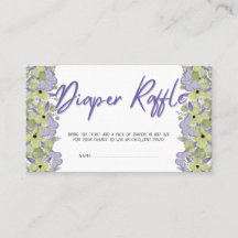 Butterfly Flower Baby Shower Diaper Raffle Ticket