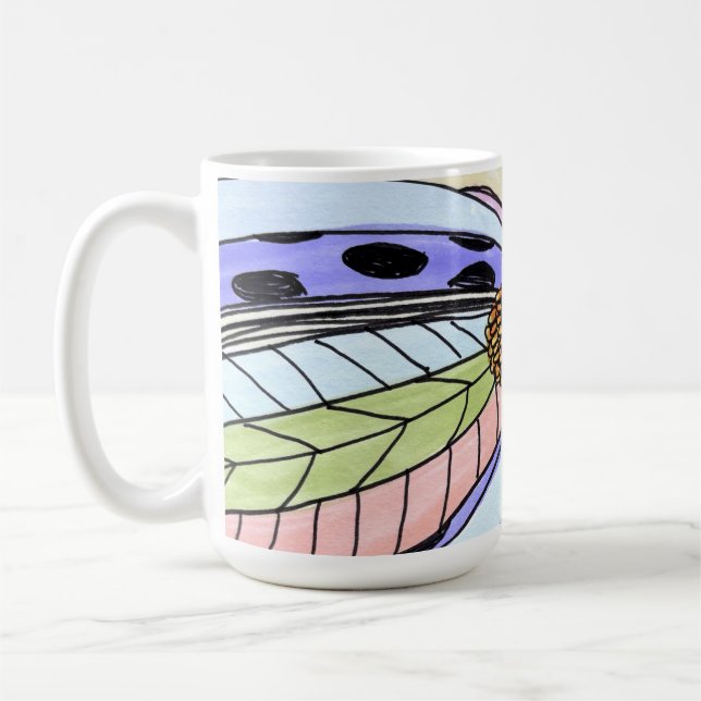 Butterfly Flower Blank Coffee Mug (Left)