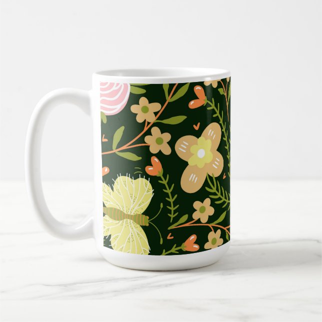 Butterfly Flower Coffee Mug (Left)