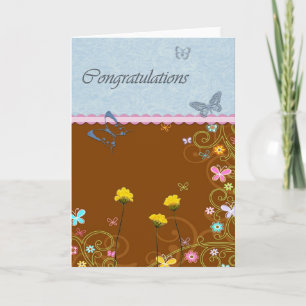 Butterfly Flower Congratulations Card