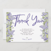 Butterfly & Flower Girl Thank You Card