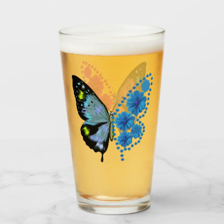 butterfly flower glass