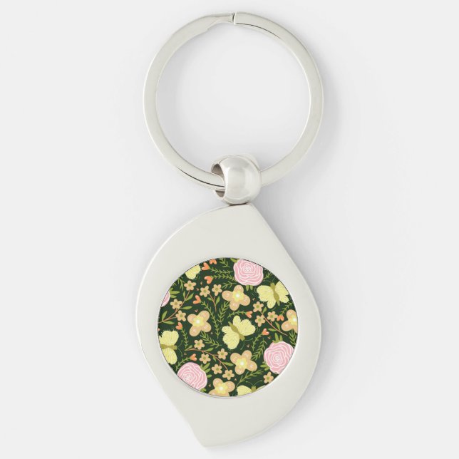 Butterfly Flower Key Ring (Front)
