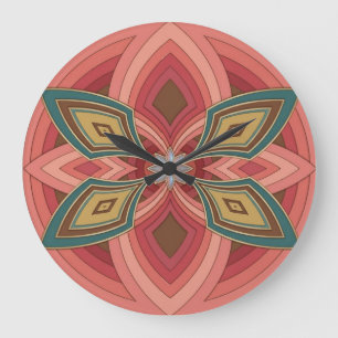 Butterfly Flower Mandala Large Clock