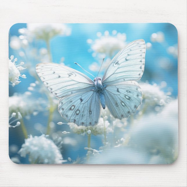 Butterfly Flower Nature Serene Tranquil  Mouse Pad (Front)