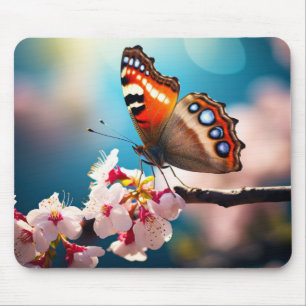 Butterfly Flower Nature Serene Tranquil  Mouse Pad