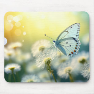 Butterfly Flower Nature Serene Tranquil Mouse Pad