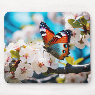 Butterfly Flower Nature Serene Tranquil Mouse Pad