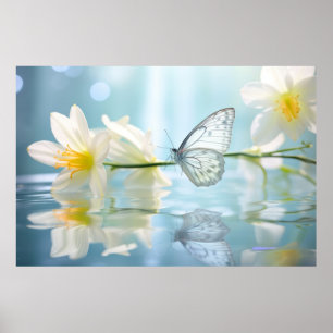 Butterfly Flower Nature Serene Tranquil Poster