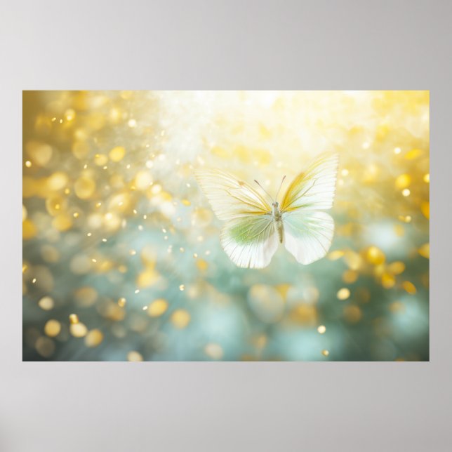 Butterfly Flower Nature Serene Tranquil  Poster (Front)