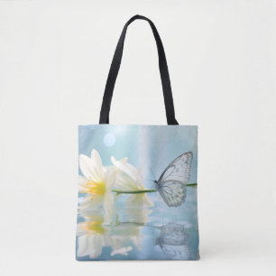 Butterfly Flower Nature Serene Tranquil Tote Bag