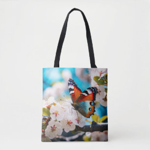 Butterfly Flower Nature Serene Tranquil Tote Bag