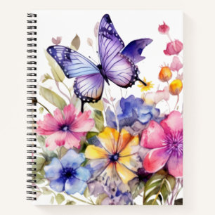 Butterfly flower pattern notebook