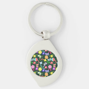Butterfly Flower Rainbow Key Ring