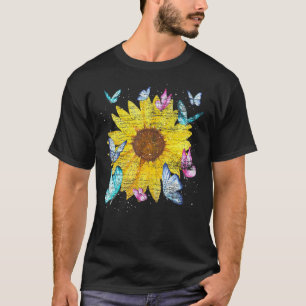 Butterfly Flower Romance Artsy Nature Floral Cute T-Shirt