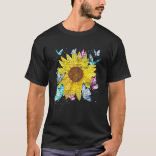 Butterfly Flower Romance Artsy Nature Floral Cute T-Shirt
