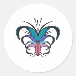 Butterfly Flower Tattoo Design Classic Round Sticker