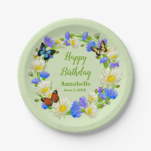 Butterfly Flowers Birthday Party Paper Plates