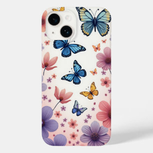 Butterfly Flowers Case-Mate iPhone 14 Case