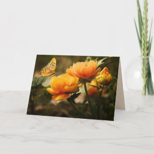 butterfly flowers greeting card