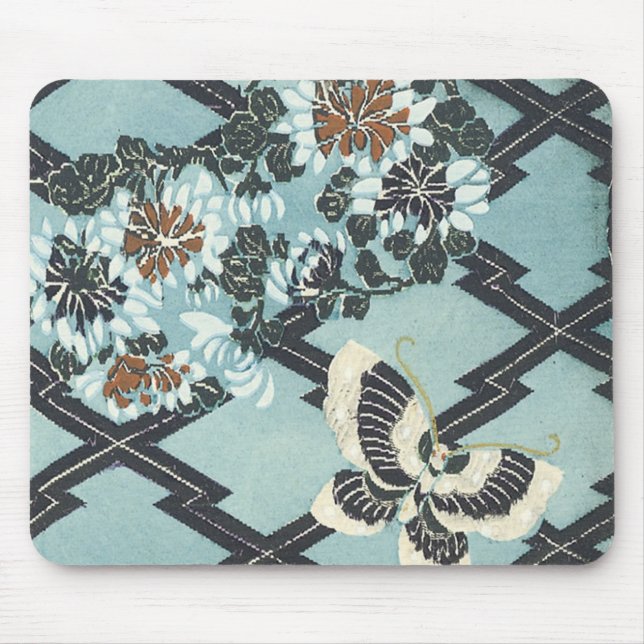 Butterfly & Flowers Mouse Pad (Front)