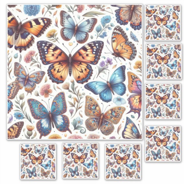 butterfly flowers pattern nature art  (Front)