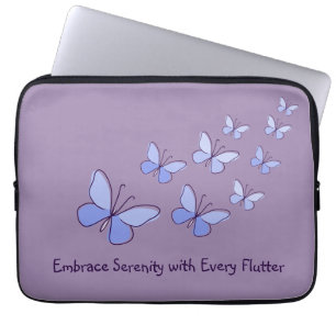 Butterfly Flutter in Blue - Embrace Serenity ... Laptop Sleeve